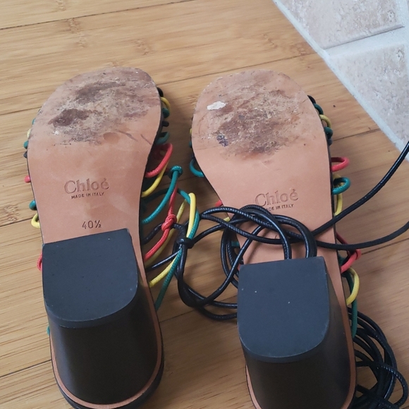 Chloe Runway Black Rainbow Sandals! size 10 - Picture 10 of 11